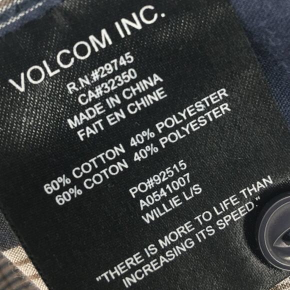 Volcom Men's Workwear Long Sleeve Plaid Shirt with Snap-Buttons Size L - Picture 14 of 16